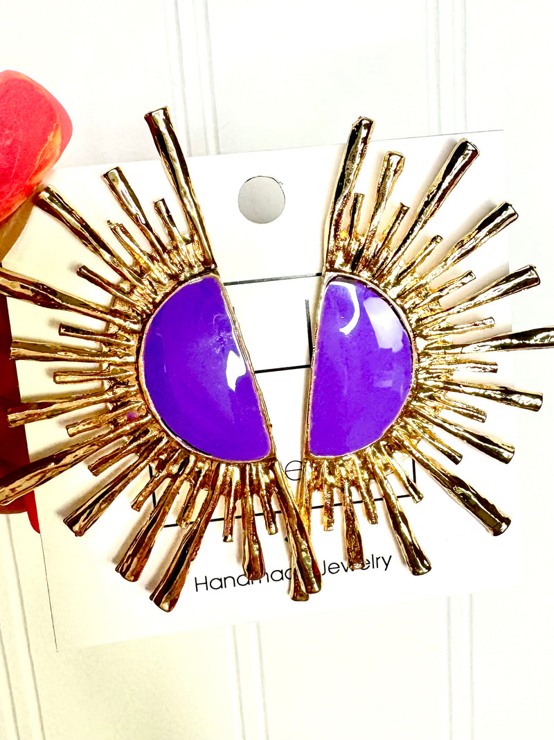 Hart Designs- Purple Starburst Earrings