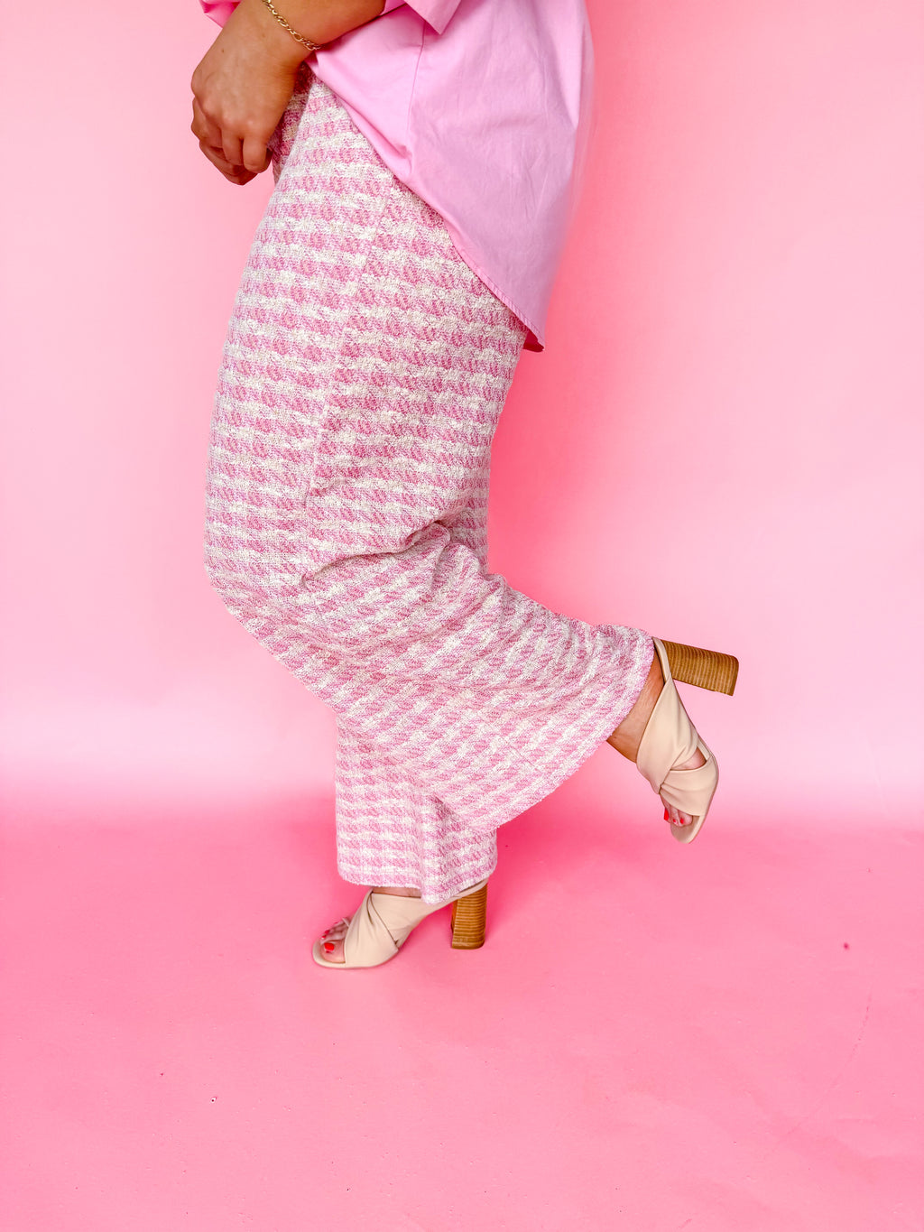 Clueless Pink Houndstooth Trousers