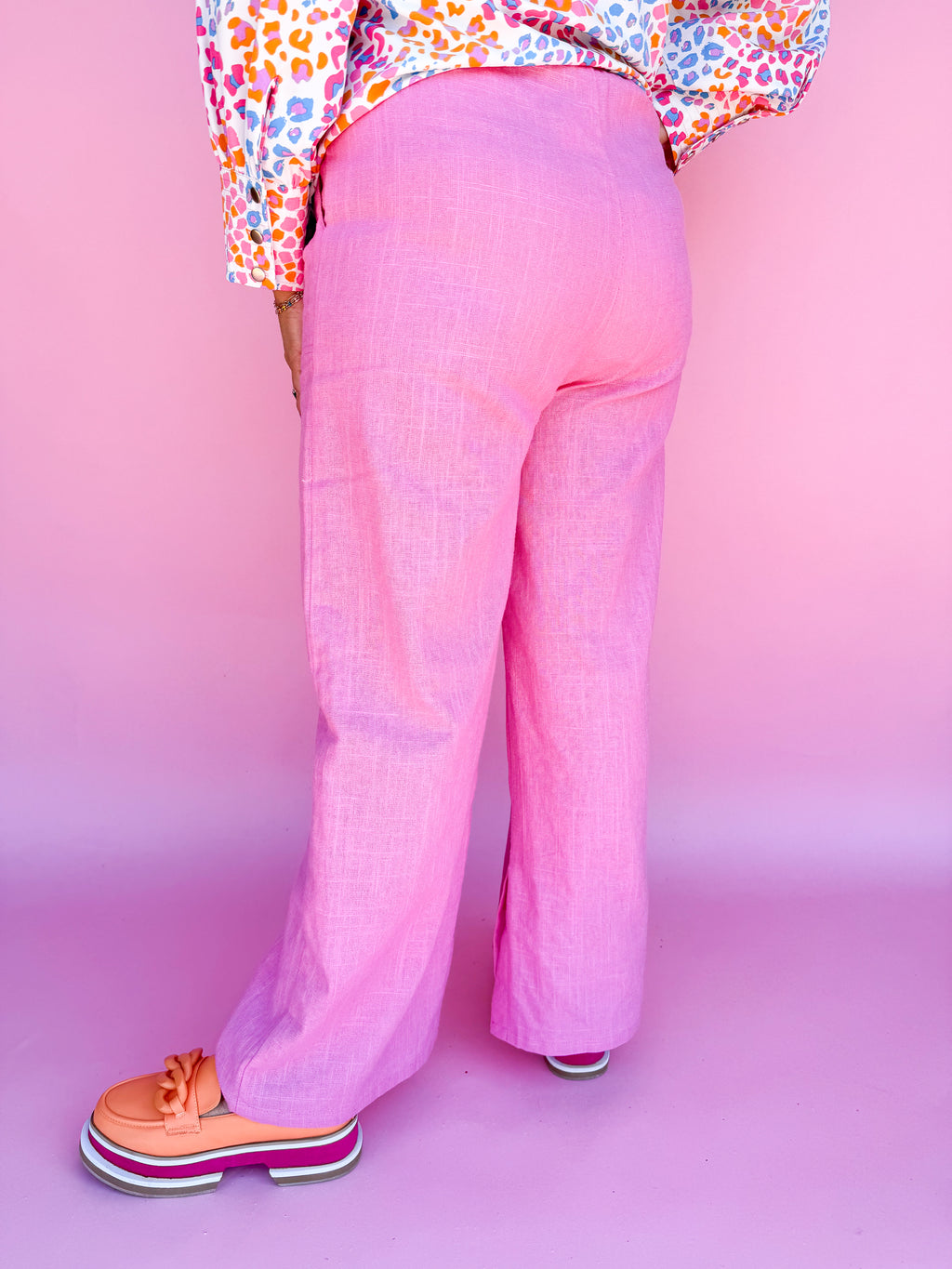 Lover Girl Linen Pant- Pink