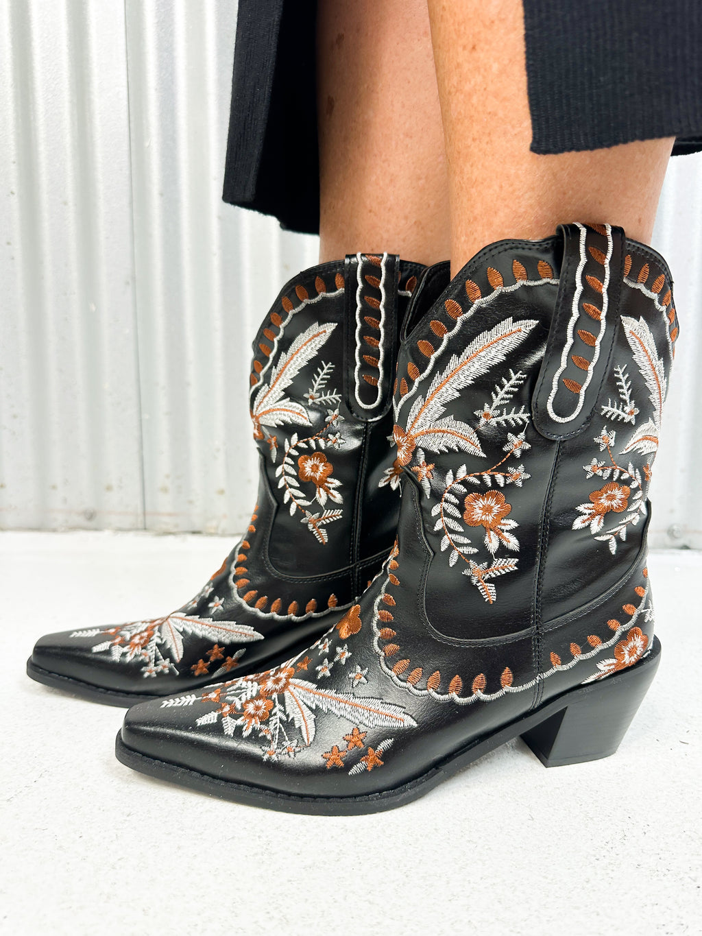 Shania Floral Western Bootie