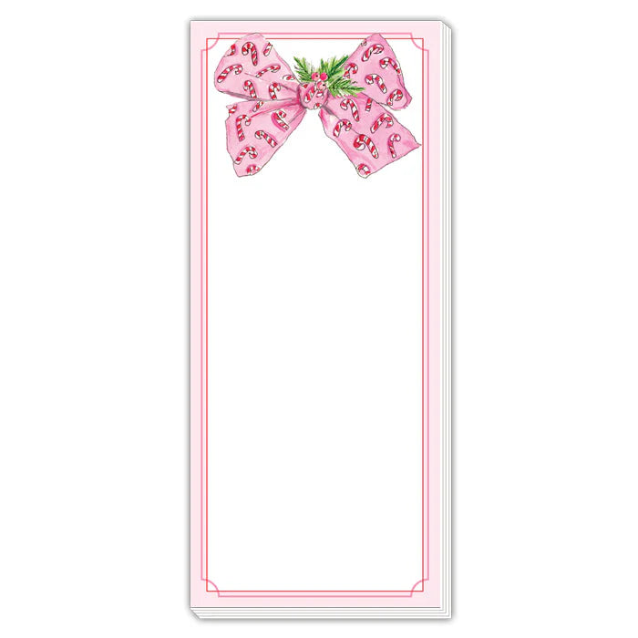 Rosanne Beck- Skinny Notepad- Candy Cane Holiday Bow