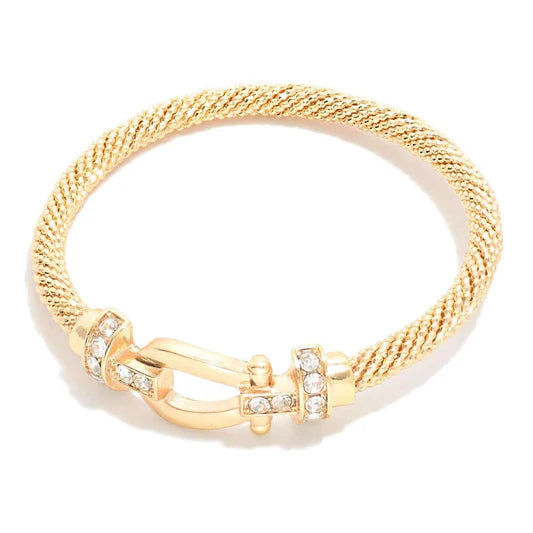 Day & Night Rope Bangle Bracelet- Gold