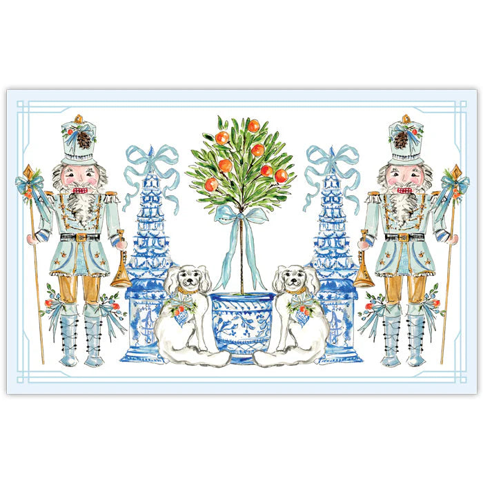 Rosanne Beck- Placemat- Citrus Nutcrackers & Staffordshire Dogs