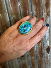 Painted Blue Skies Adjustable Ring