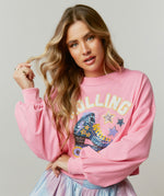 Rolling Roller-Skate Sequin Patch Sweatshirt