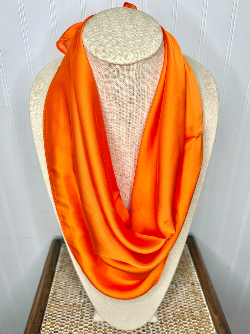 Orange Pop Satin Scarf