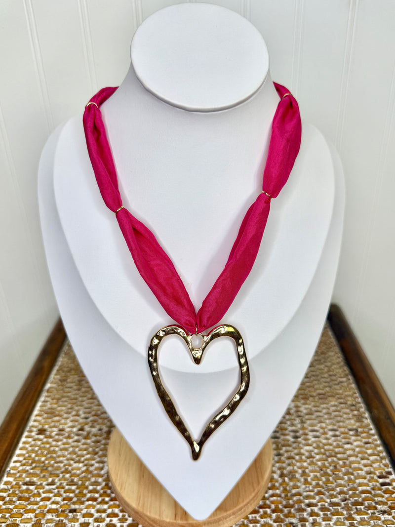 Hart Designs- Pink Crush Scarf Necklace