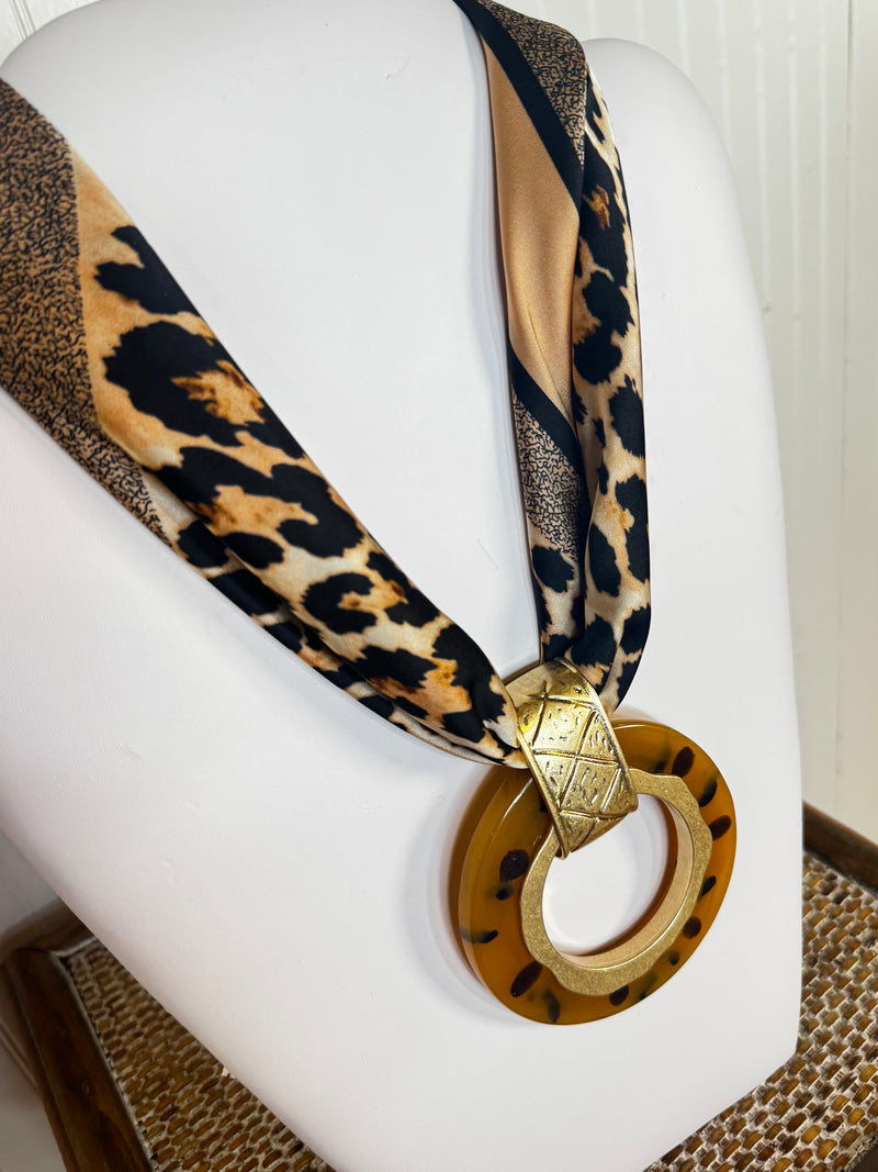 LLB- Leopard Luxe Scarf Necklace