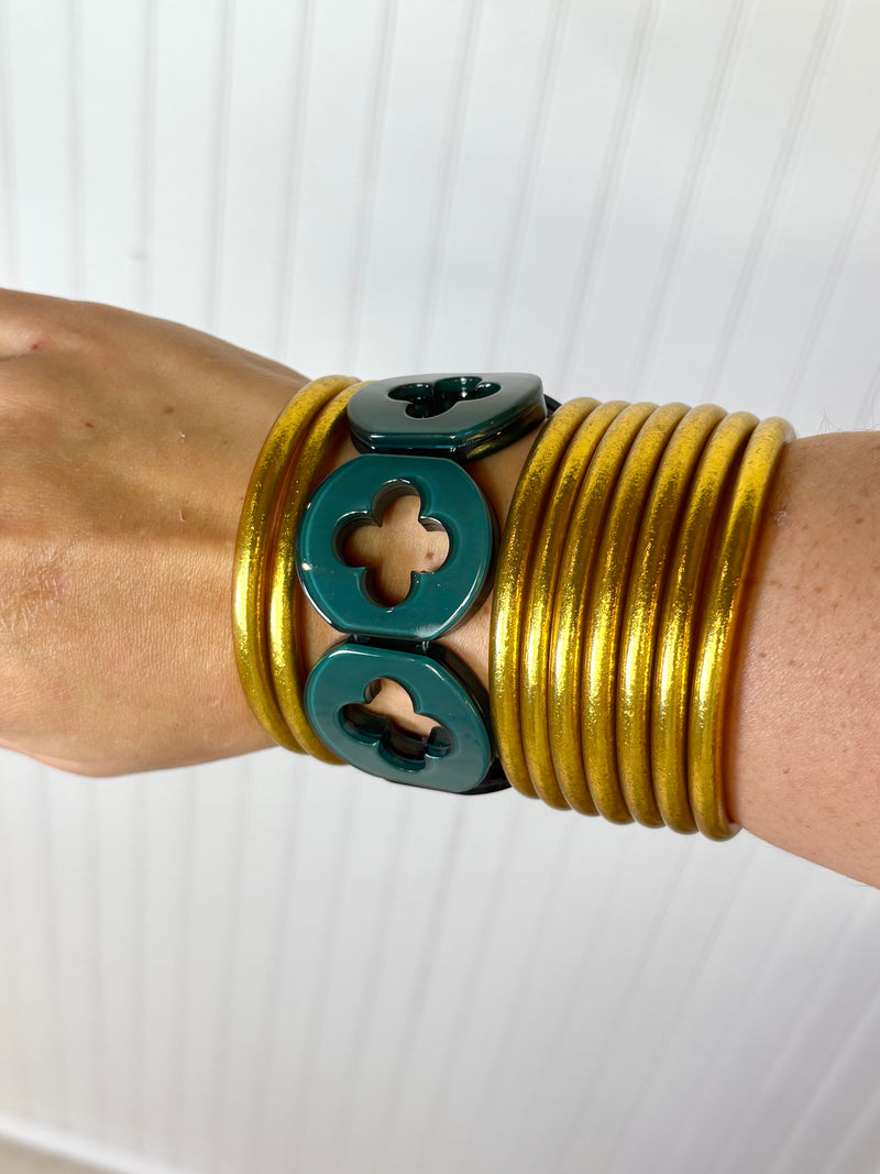 Zenzii- Felicity Clover Bracelet- Teal