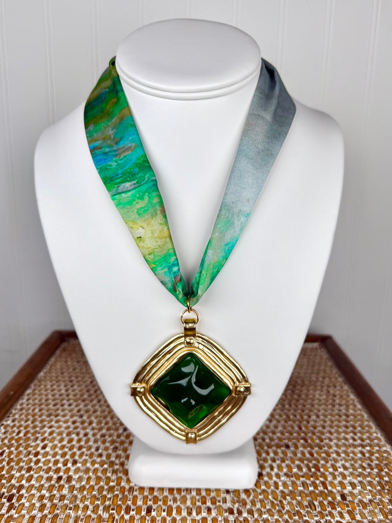 Hart Designs- Green Goddess Scarf Necklace