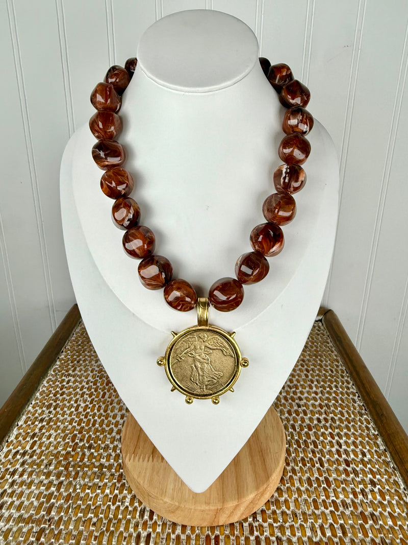 Yochi- Treasure Stone Coin Necklace