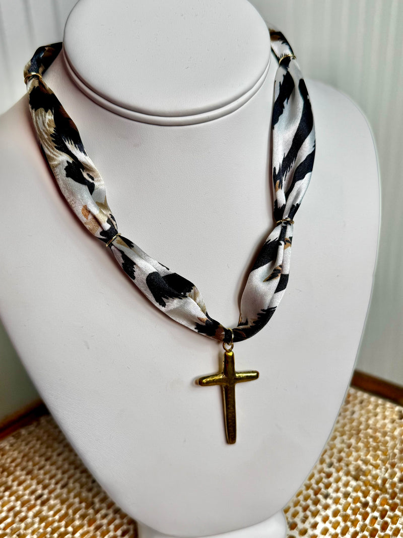 Hart Designs- Snow Leopard Scarf Necklace