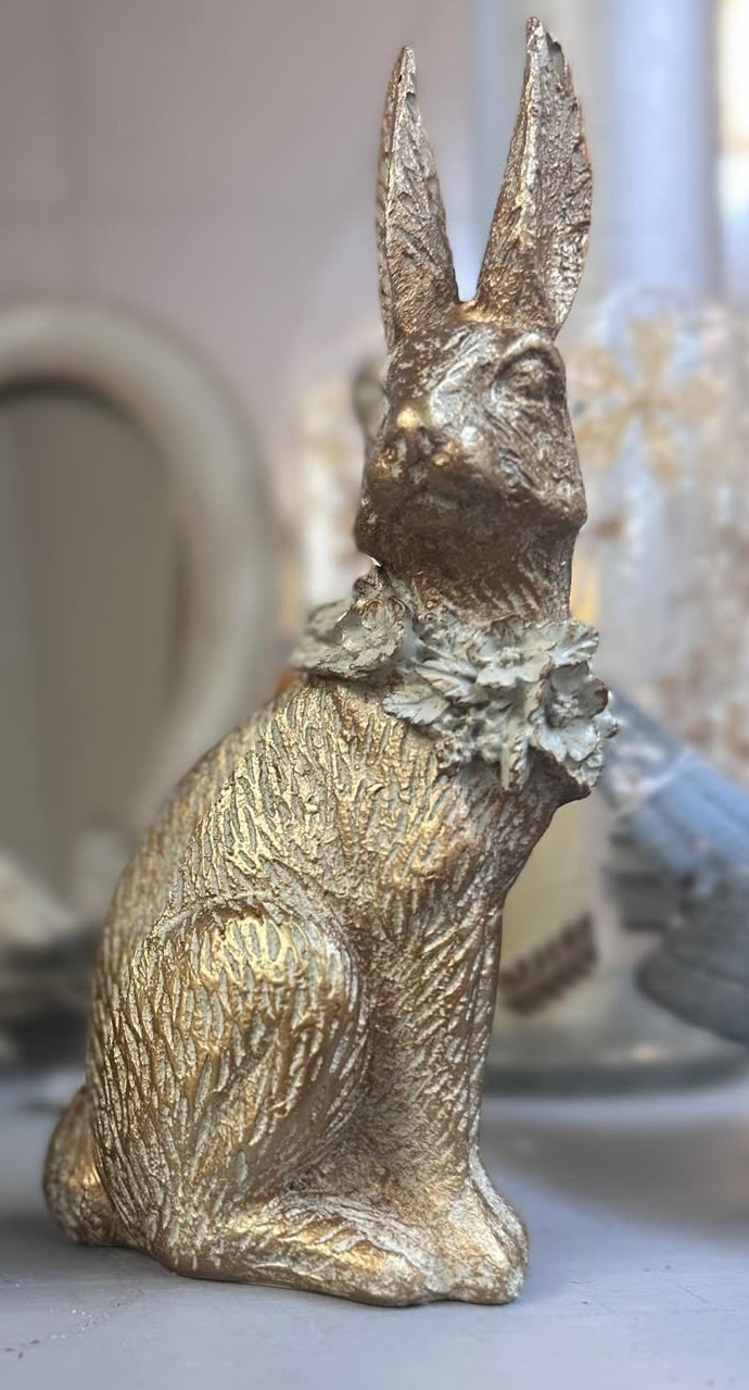 Gold Resin Easter Bunny- Right