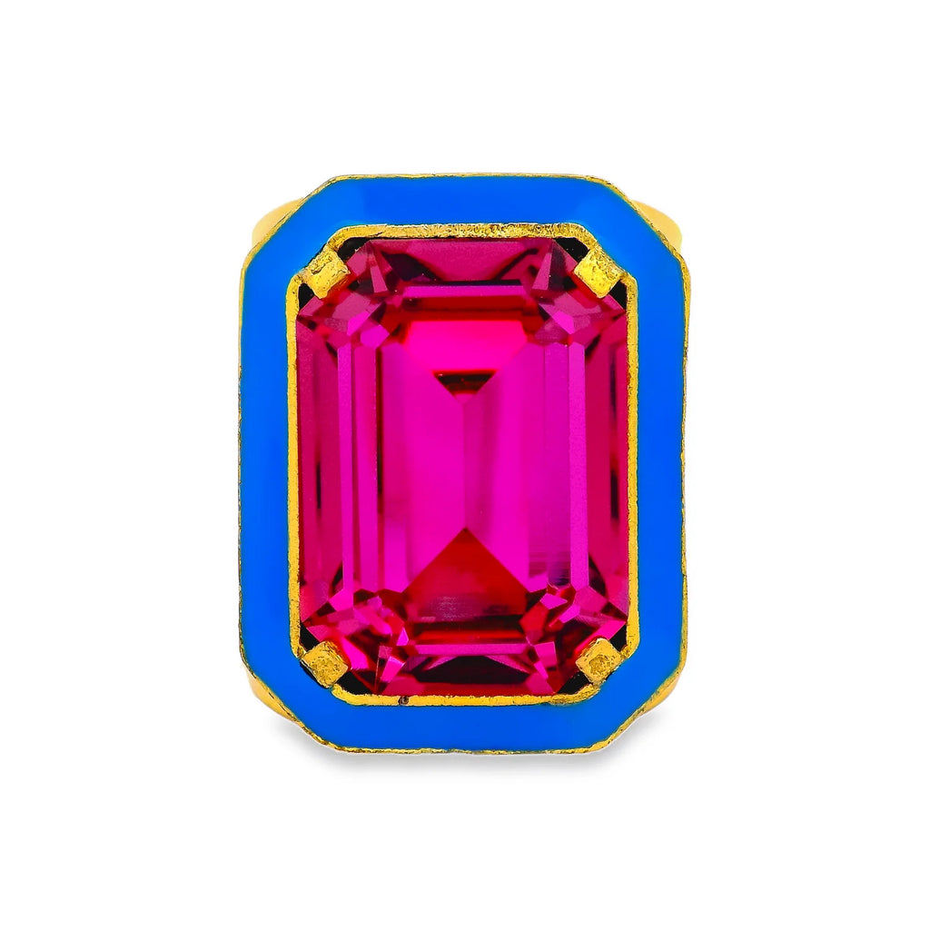 Tova- Big Dakota Ring- Neon Blue