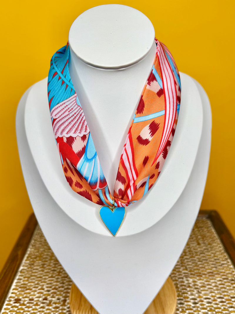 Hart Designs- Blue Heart Breeze Scarf Necklace
