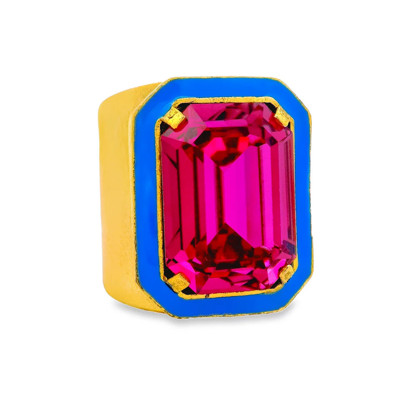 Tova- Big Dakota Ring- Neon Blue