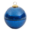 Lux Fragrances- Della Robbia 10oz Blue Glass Ornament Candle