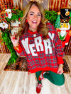 Merry Magic Christmas Plaid  Pullover