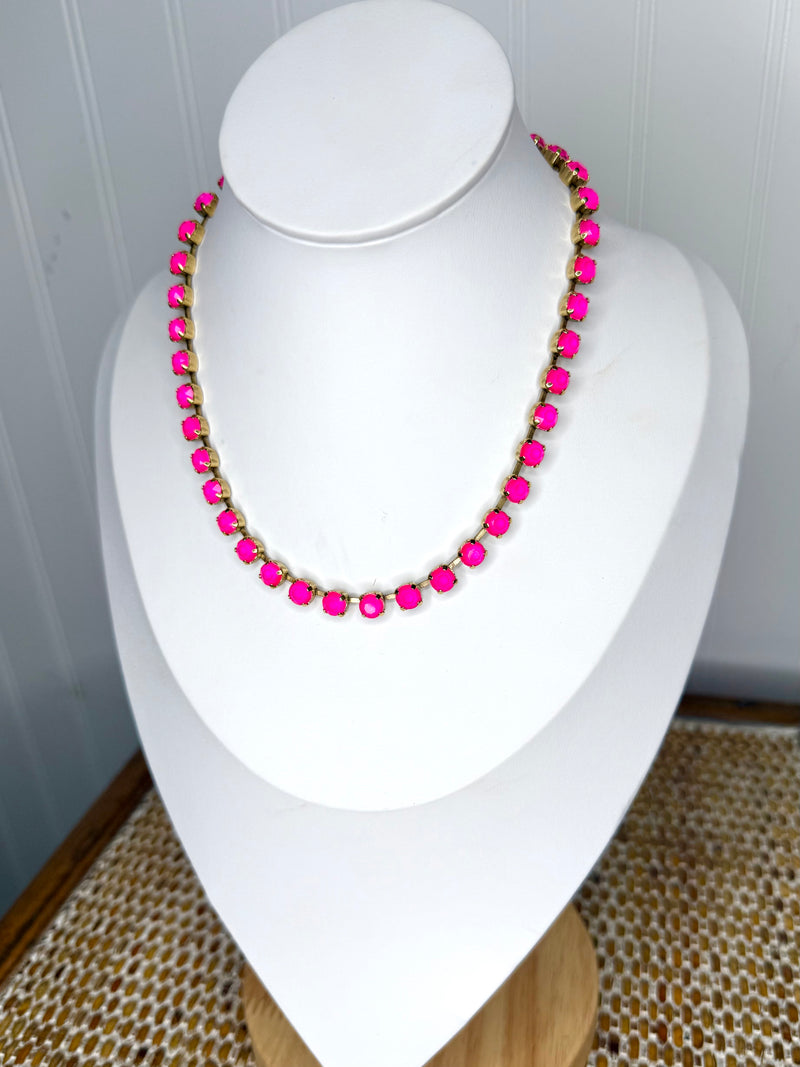 Tova- Sarina Necklace- Electric Pink