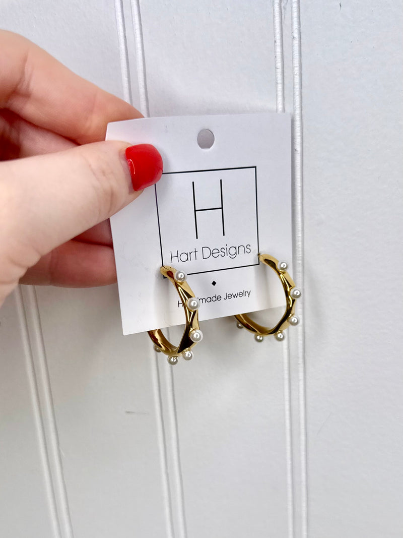 Hart Designs- Pearl Pop Hoops