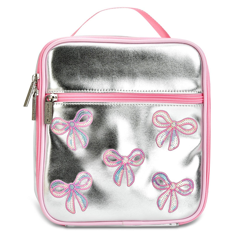 Iscream Silver Sequin Bows Lunch Tote