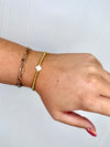 Sommer Gold Beaded Bracelet- White Cross