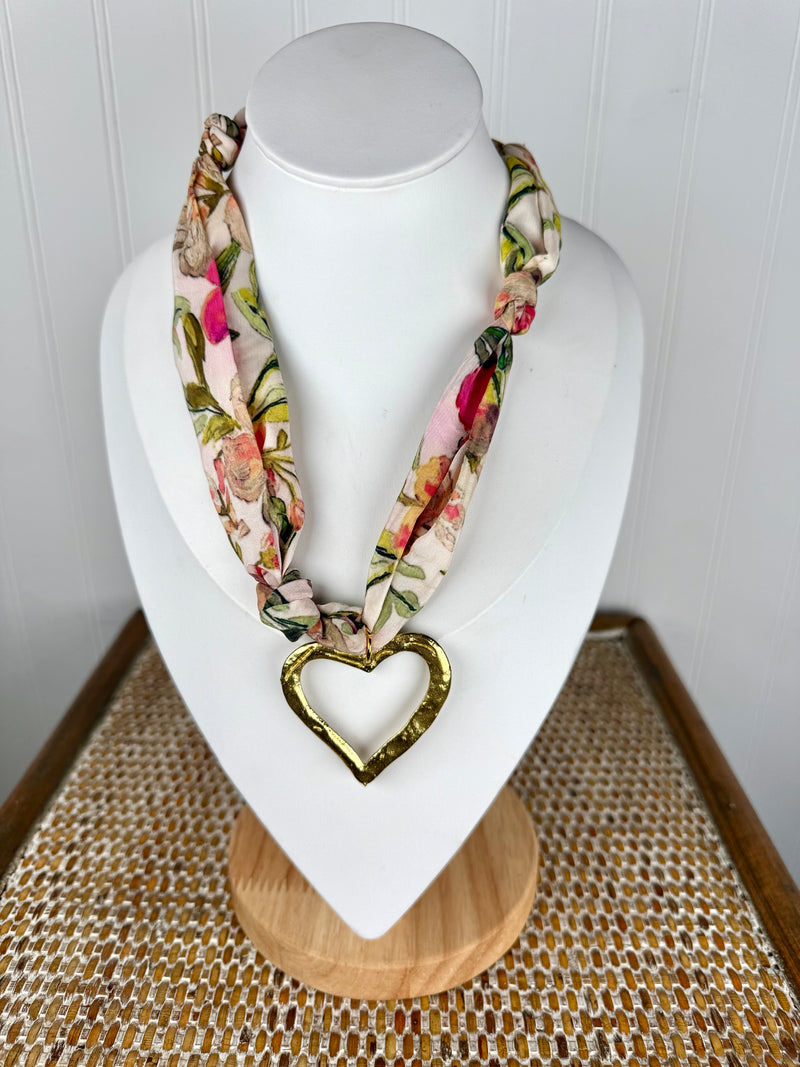 Hart Designs- Watercolor Blooms Scarf Necklace