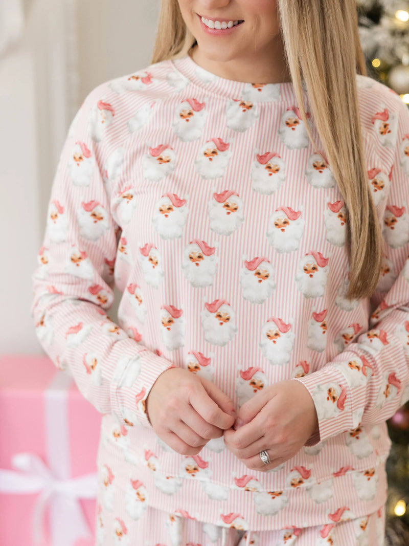 Mary Square- Annie PJ Set- Santa Baby Pink