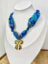 Hart Designs - Blues and Bows Scarf Necklace