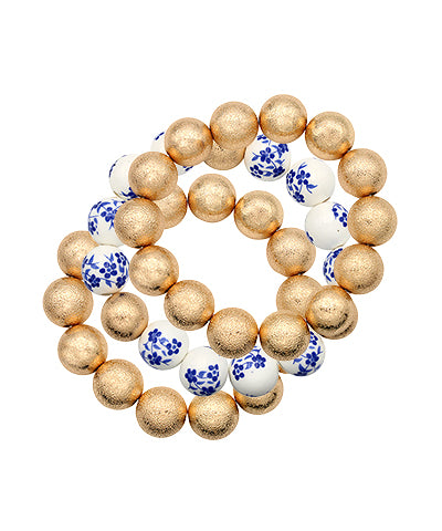 Blue China Trio Bracelet Set