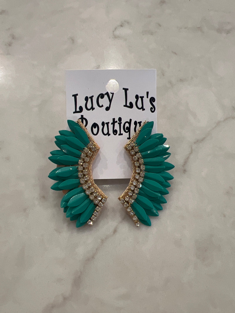 Glamorous In Green Earrings