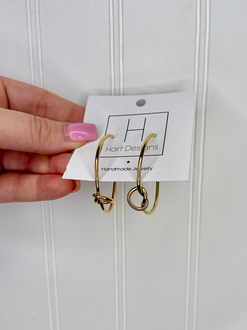 Hart Designs- Twist of Gold Hoops