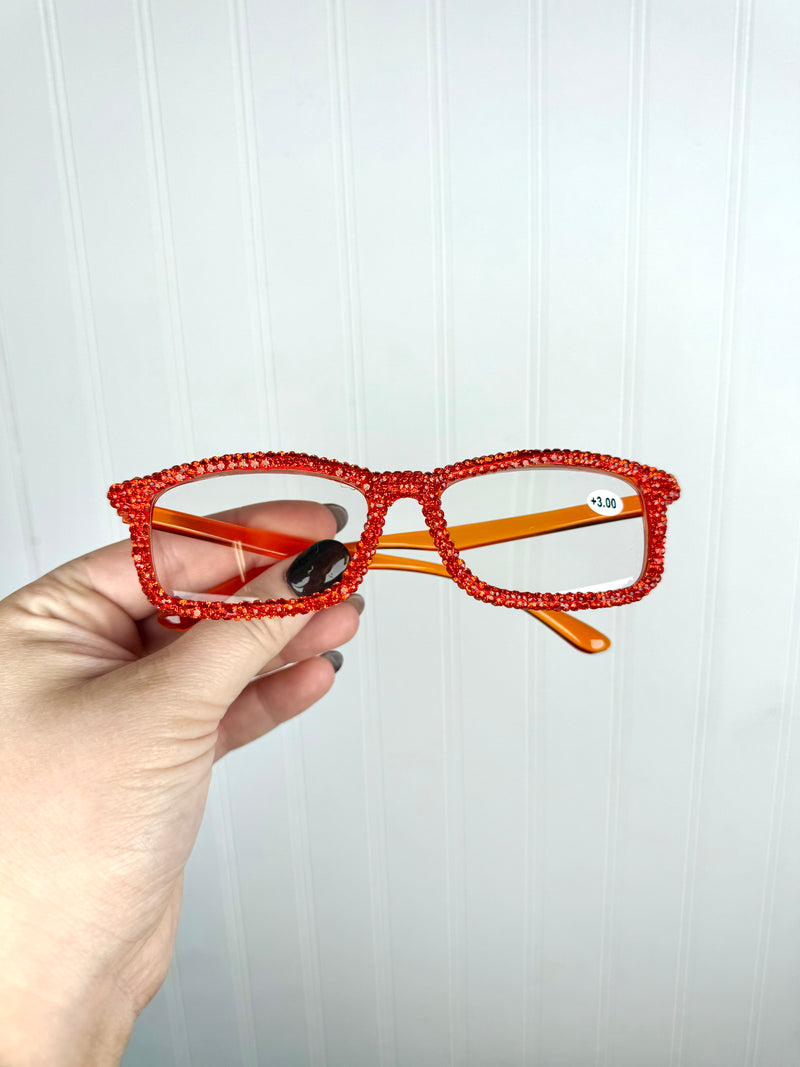 Rhinestone Readers- Orange