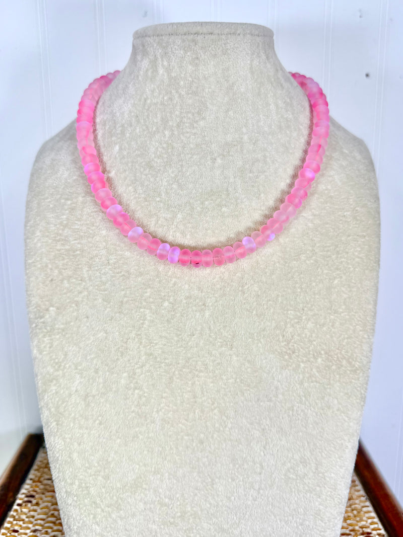 Hart Designs- Mermaid Bead Necklace- Pink