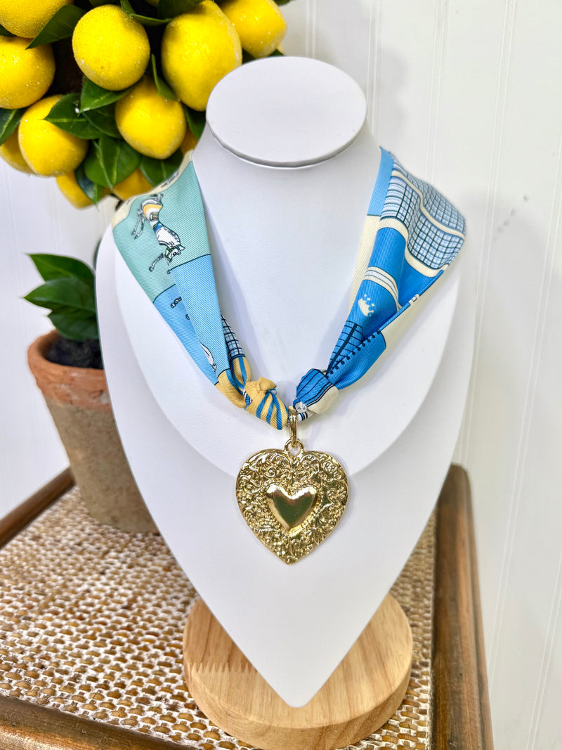 Blue Looks Good On You Scarf Necklace