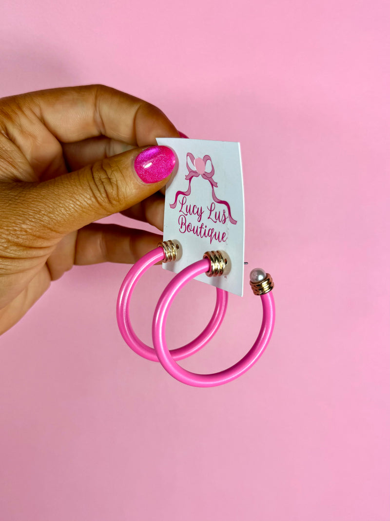 Island Pearl Hoops