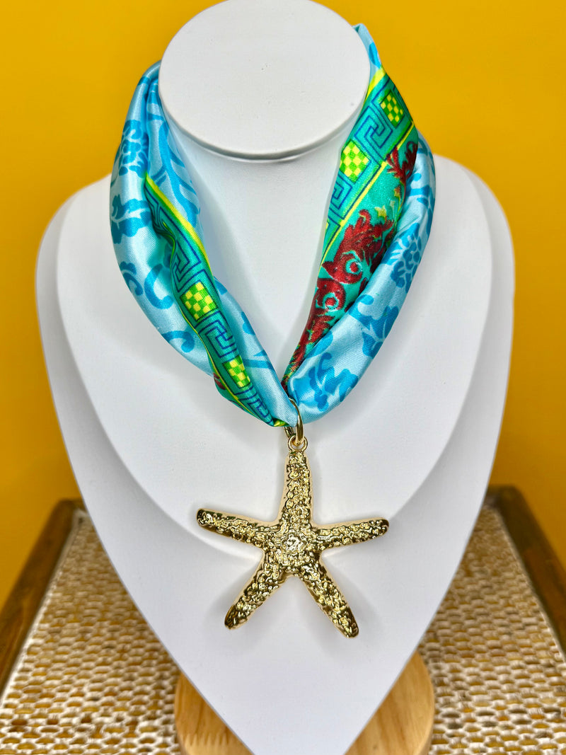 Sunlit Starfish Scarf Necklace