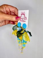 Island Blossom Earrings- Blue