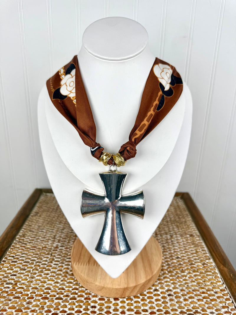 DBL- Truth Finder Cross Scarf Necklace
