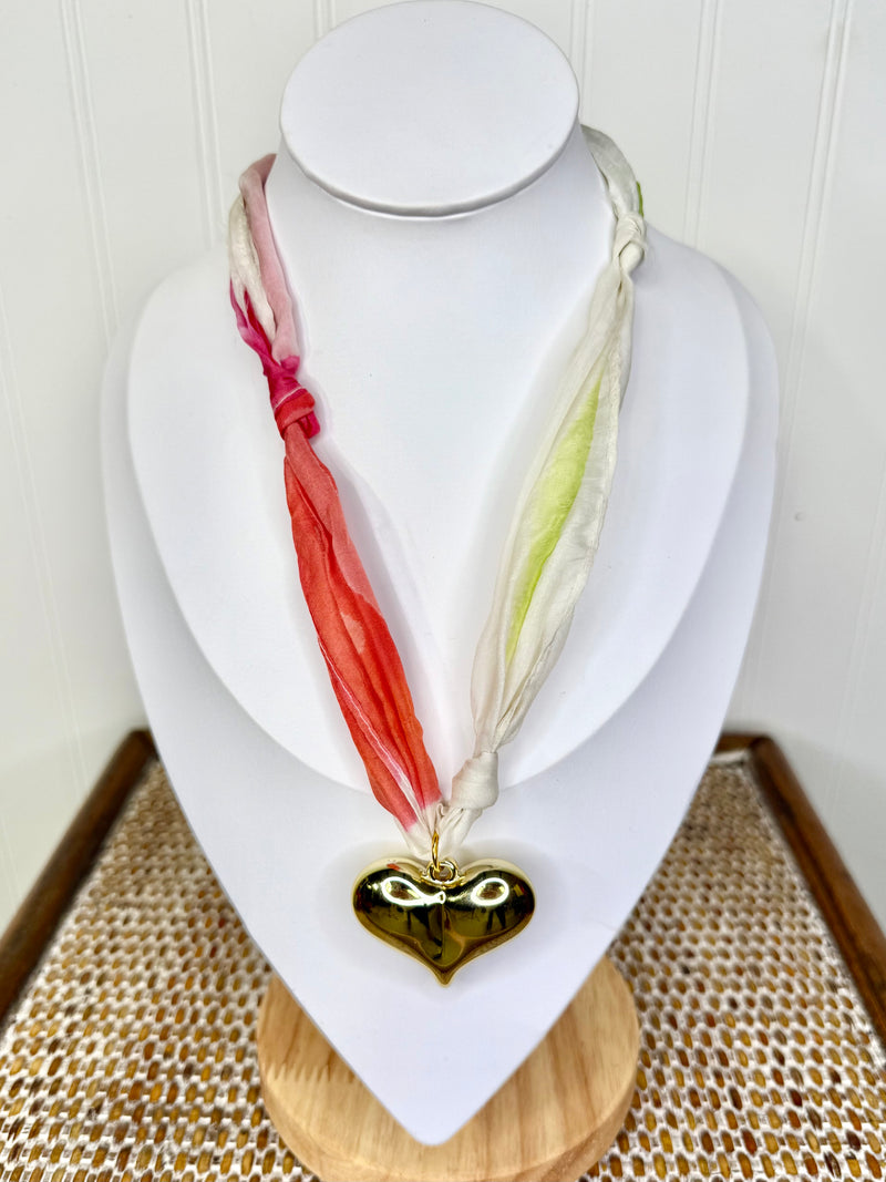 Hart Designs- Watermelon Margarita Scarf Necklace