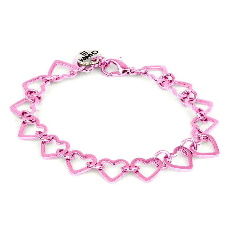 Charm It, Pink Heart Chain Bracelet