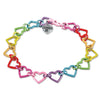 Charm It, Girls Charm Jewelry- Rainbow Heart Link Bracelet