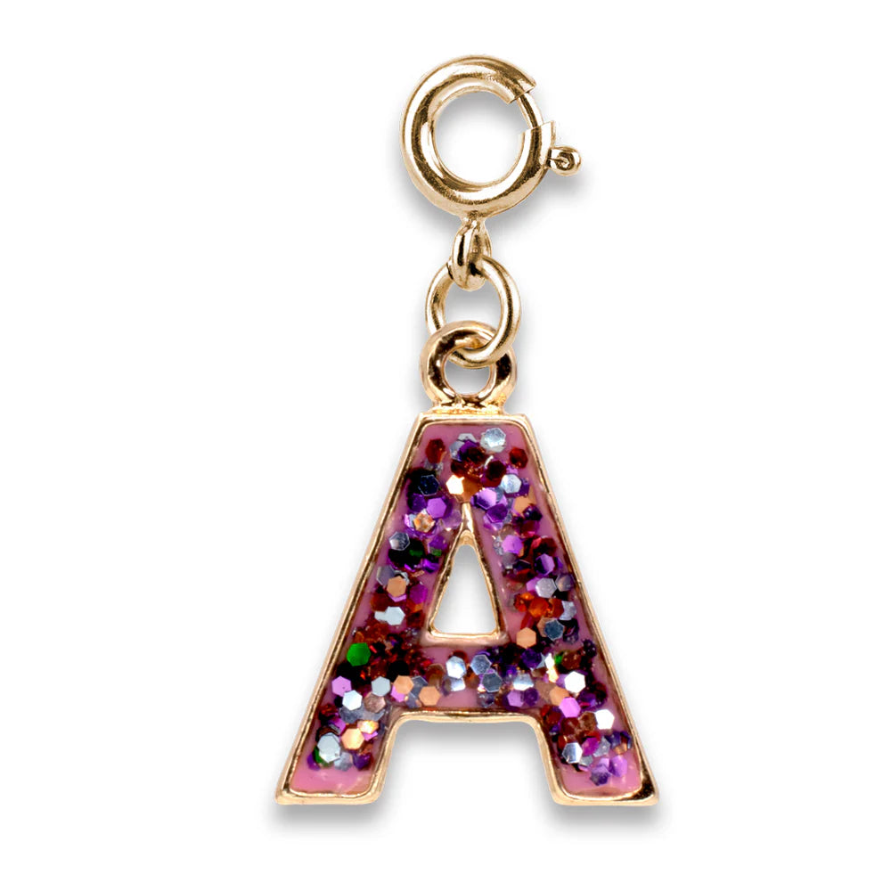 Charm It, Girls Charm Jewelry- Pink Glitter Initial Charm