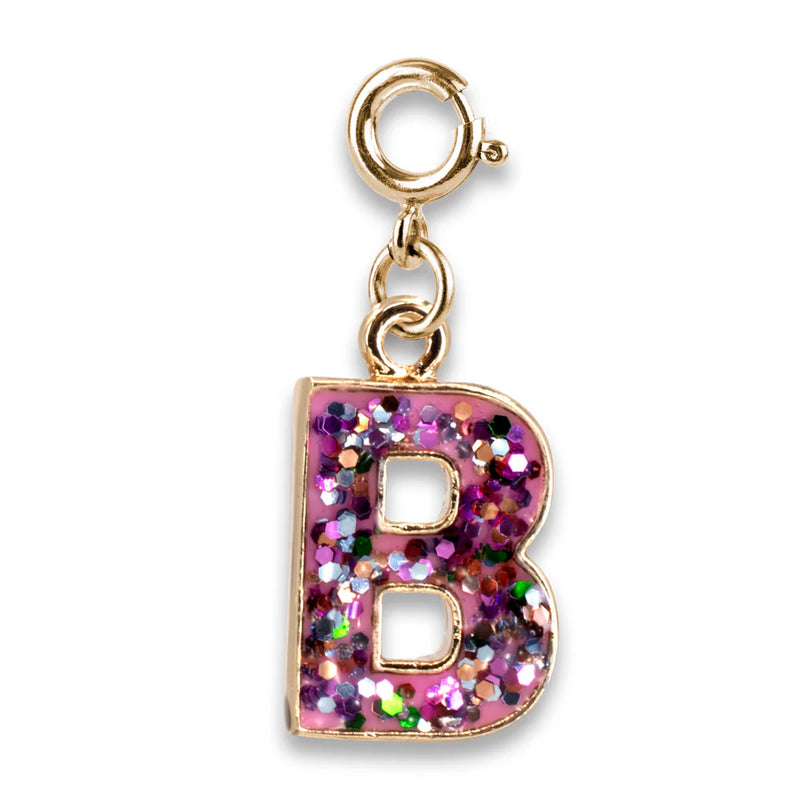 Charm It, Girls Charm Jewelry- Pink Glitter Initial Charm