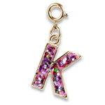 Charm It, Girls Charm Jewelry- Pink Glitter Initial Charm