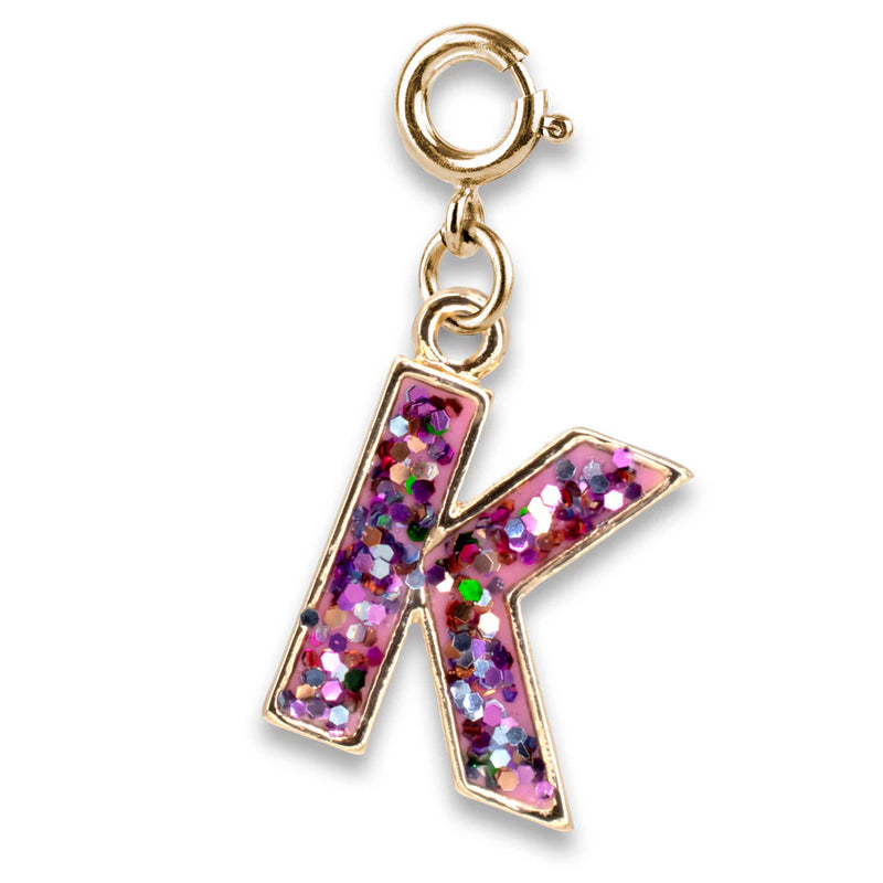 Charm It, Girls Charm Jewelry- Pink Glitter Initial Charm