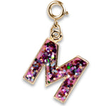 Charm It, Girls Charm Jewelry- Pink Glitter Initial Charm
