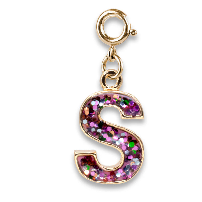 Charm It, Girls Charm Jewelry- Pink Glitter Initial Charm