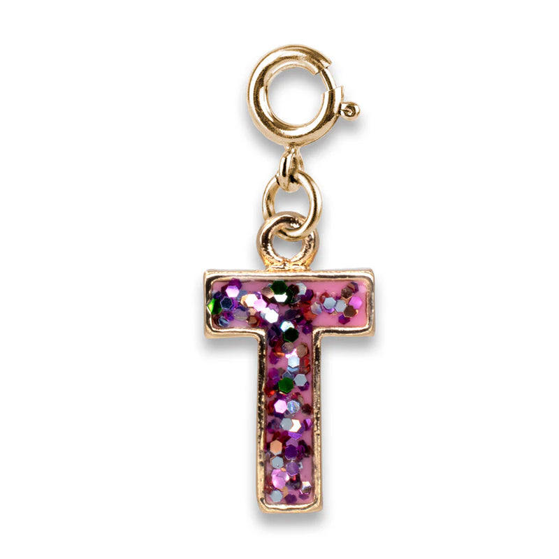 Charm It, Girls Charm Jewelry- Pink Glitter Initial Charm