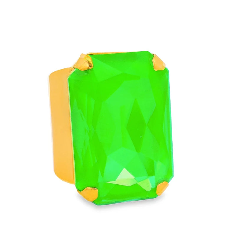 Tova- Mini Soleil Ring- Electric Green
